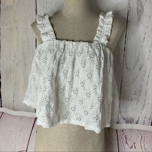 Zara Lace Eyelet Tank Top Crop Size S/2